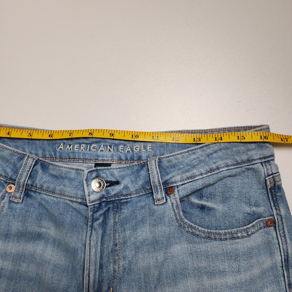 American Eagle Womens Dreamy Drape Ripped Low-Rise Baggy Wide-Leg Jean Size 8 - Picture 11 of 15